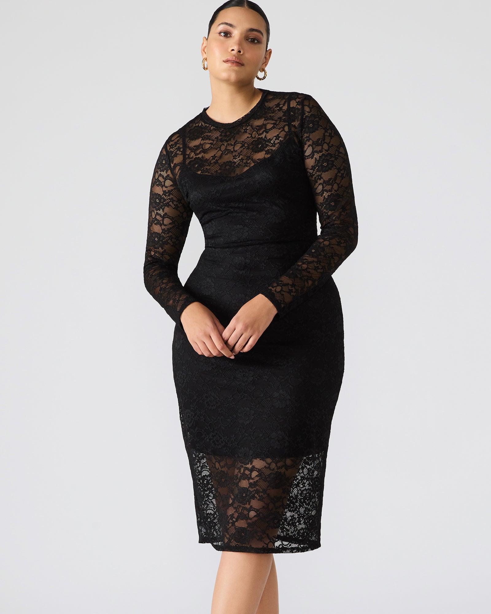 HAILEE LACE DRESS BLACK
